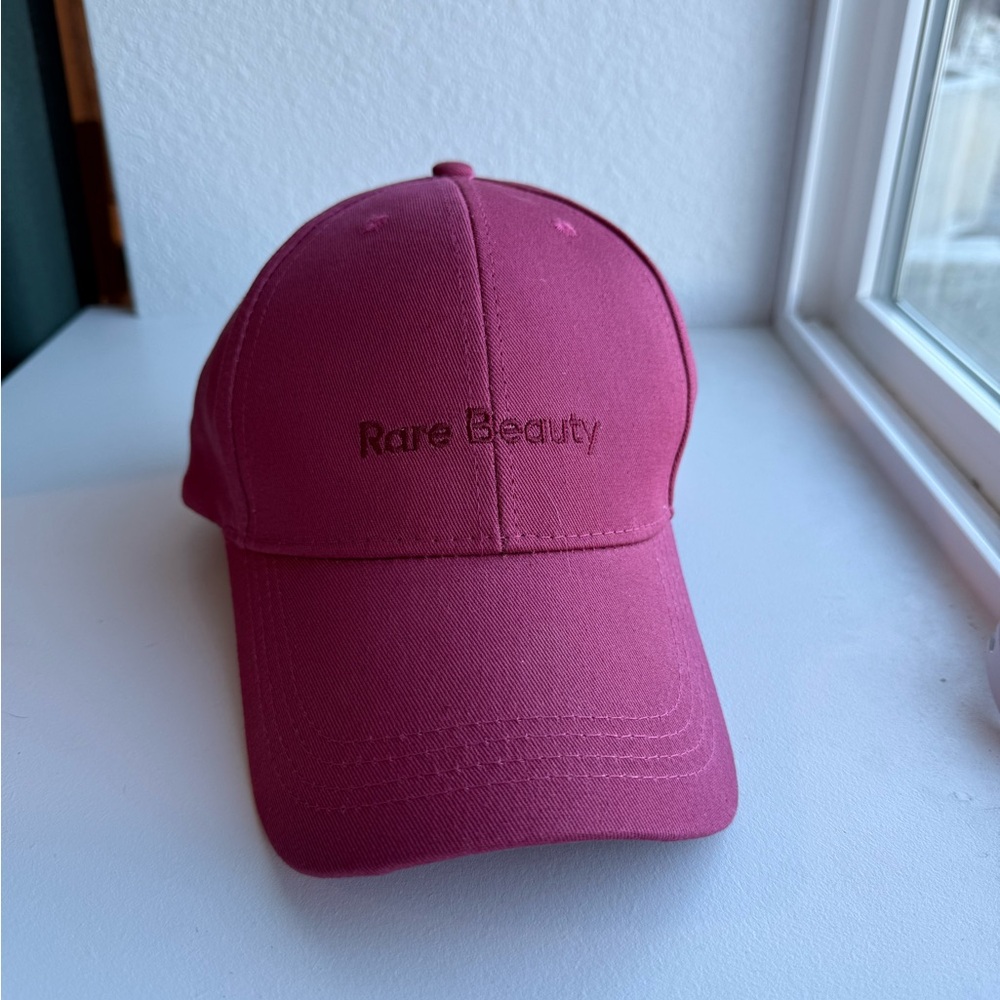 Rare Beauty Baseball Cap. Adjustable, red/berry